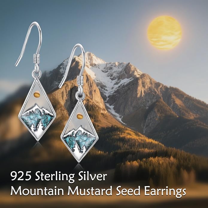 Mustard Seed Earrings Sterling Silver Mustard Seed Faith Teardrop Dangle Earrings Christian Jewelry Gifts for Women