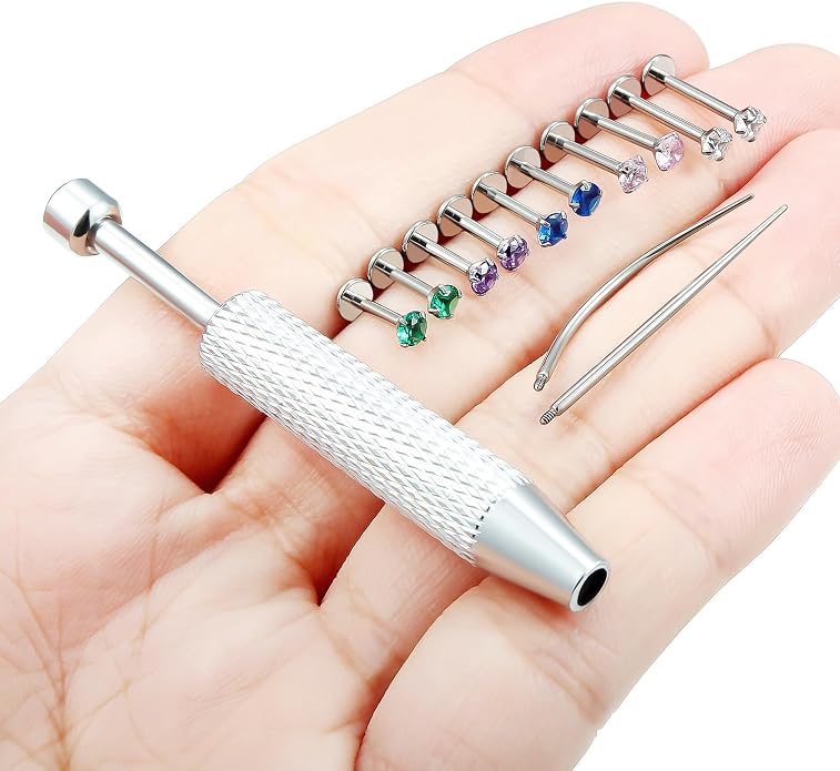 F136 Titanium 20/18/16g Internally Threaded Earrings Nose Rings Lip Medusa Studs 6/7/8/10mm Piercing Jewelry for Women Men