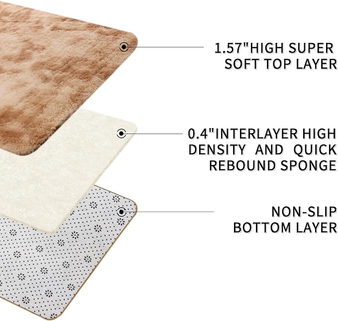 Sour Lemon Area Rugs 9x12 Living Room Bedroom,Large Fluffy Shag Rug | Shaggy Carpet, Soft Plush Furry Bedside Rugs, Anti Slip, Washable Area Modern Rugs Floor Mat for Kids Girls Boys Living Room