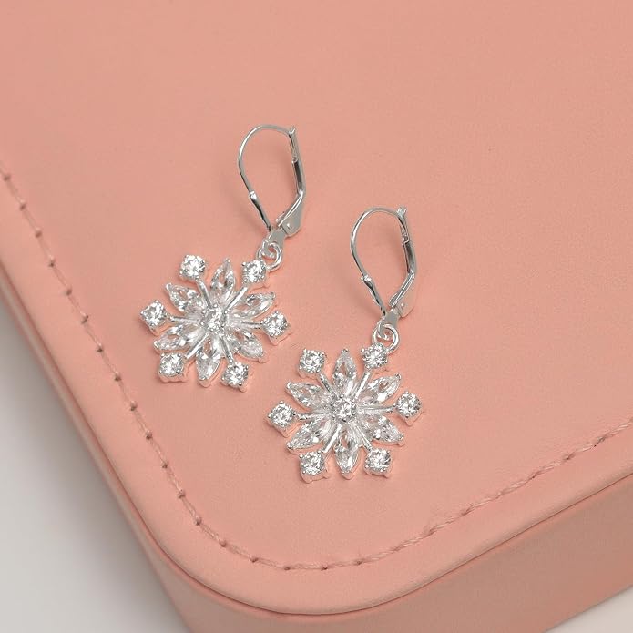 LeCalla Women's Drop & Dangle Earrings | 925 Sterling Silver Leverback Earrings | Lightweight Teardrop Lever Back Drop Dangle Earring for Women