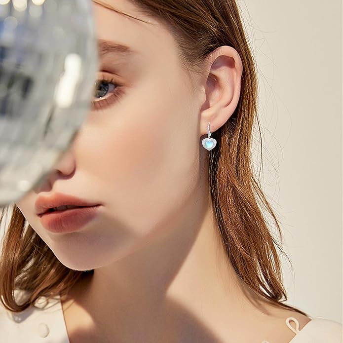 Trendy Dangle Earrings for Women Teen Girls Sterling Silver 12 Birthstone Earrings Minimalist Hypoallergenic Earrings for Sensitive Ears Jewelry Gifts