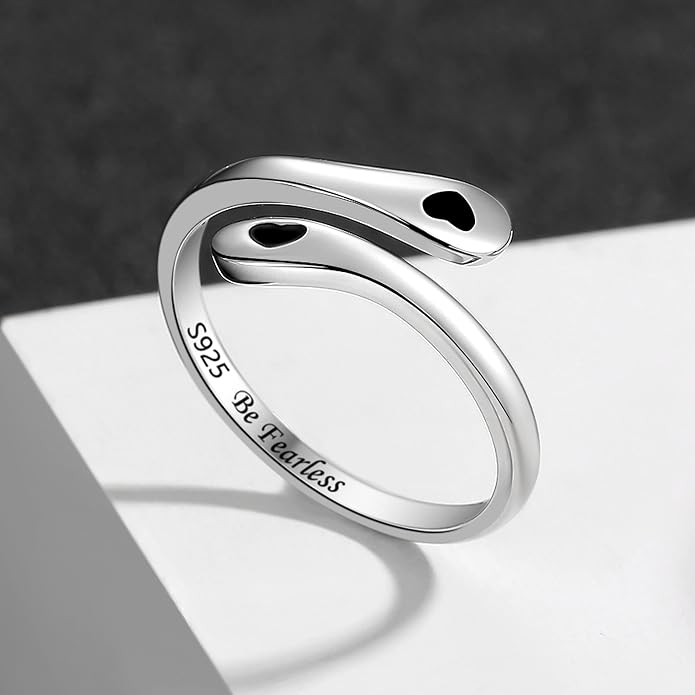 ZOEXUE 925 Sterling Silver Inspirational Jewelry Rings Adjustable Ring Personality Encouragement Gift for Teens Women