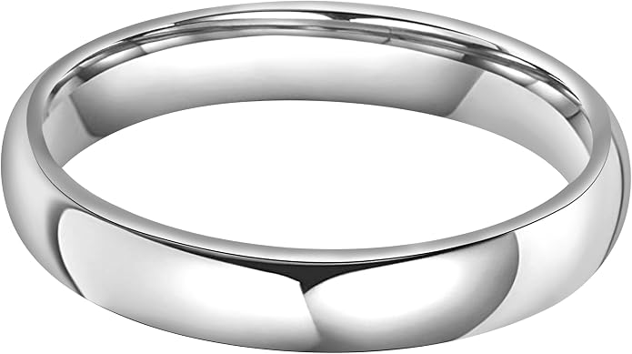 CROWNAL 2mm 4mm 6mm 8mm 10mm Tungsten Wedding Band Ring Men Women Plain Dome Polished Size Comfort Fit Size 3 To 17