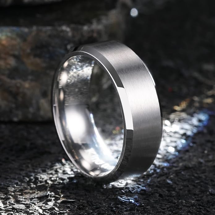 King Will Titanium Wedding Band for Men Women- 3-10mm Width Black/Sliver/Gold High Purity Titanium Promise Wedding Ring Comfort Fit for Daily Wear Size 6-14