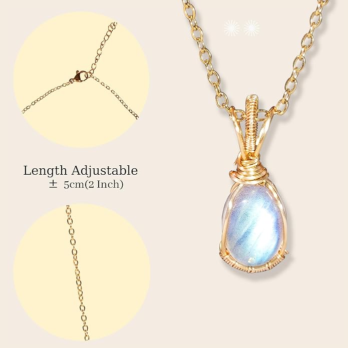 Natural Faceted Labradorite Pendant Necklace – Unique Stone of Magic & Transformation, Iridescent Flash Gemstone Jewelry, Handmade Healing Crystal Gift for Women, Birthday, Anniversary, Spiritual Awakening & Intuition