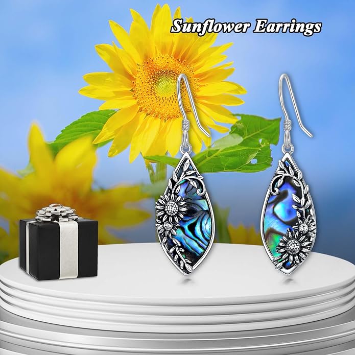 Silver Earrings for Women Sterling Silver Filigree Earrings Teardrop Dangle Drop Filigree Bohemia Jewelry Gift for Women Mother Mom