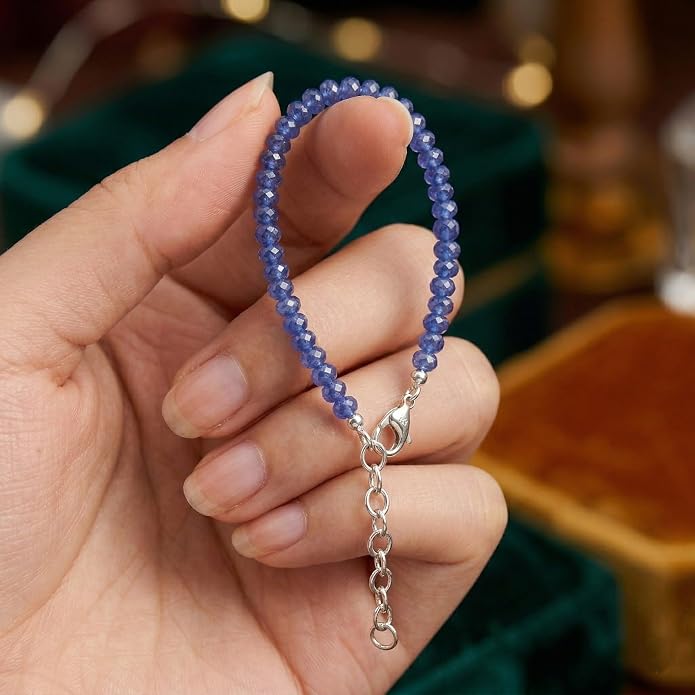 Natural Gemstone Bead Bracelet for Women – Healing Crystal Reiki Bracelet, Handmade Spiritual Protection Jewelry, Energy Stone Stretch Bracelet Gift for Women & Girls