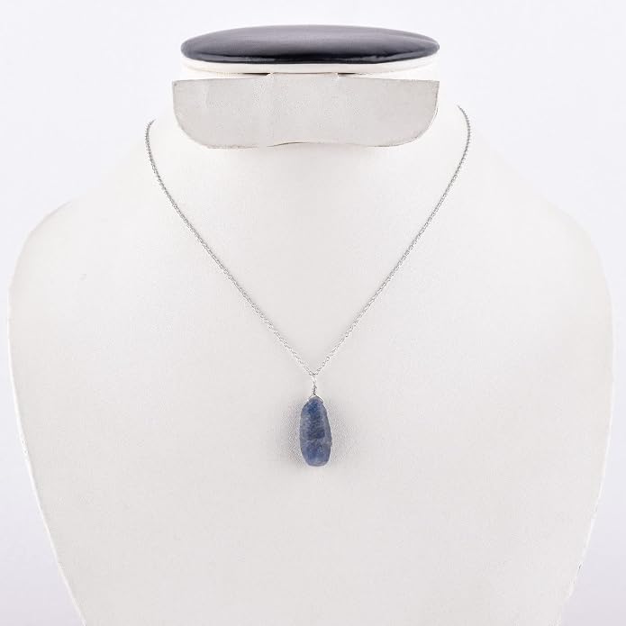 Raw Multi Gemstone Pendant Necklace for Women, Healing Crystal Chakra Stone Birthstone, 925 Sterling Silver Birthday Christmas Gifts for Her
