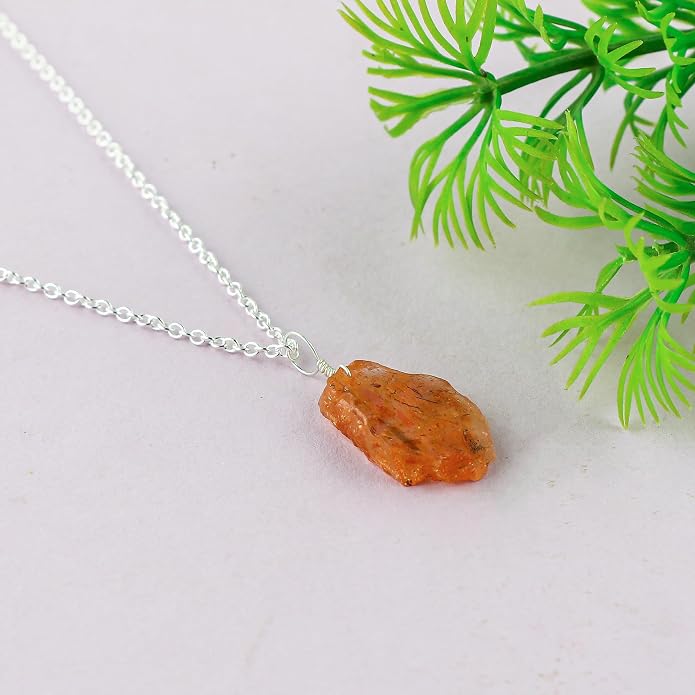 Natural Raw Gemstones Pendant Necklace, Rough Stones Dainty Jewelry, Handmade Bohemian Jewelry, Silver Plated Chain, Healing Crystals, Christmas Gift for Women
