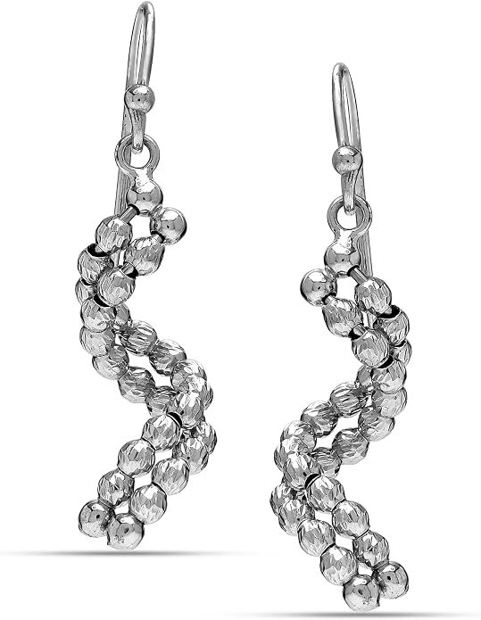 LeCalla 925 Sterling Silver Filigree Dangle Drop Earrings | Lightweight Antique Balinese Teardrop Dangle Drop Earring for Women