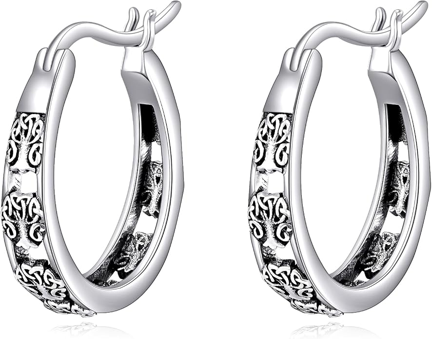Sterling Silver Hoop Earrings Small Hoop Sun/Leaf/Triangle Huggie Earrings for Women Hypoallergenic