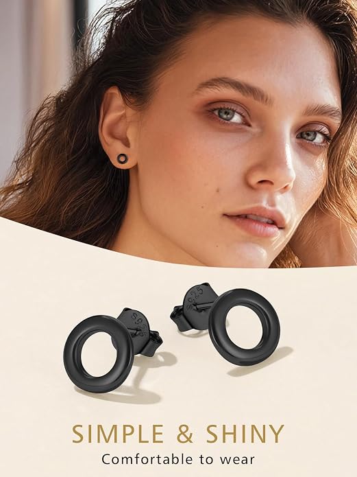 FindChic Hypoallergenic Sterling Silver Small Bar/Heart/Dot/Triangle/Butterfly/Lightning Studs Earrings Minimalist Geometric Jewelry Valentine Gifts for Women Men Girls, with Gift Box