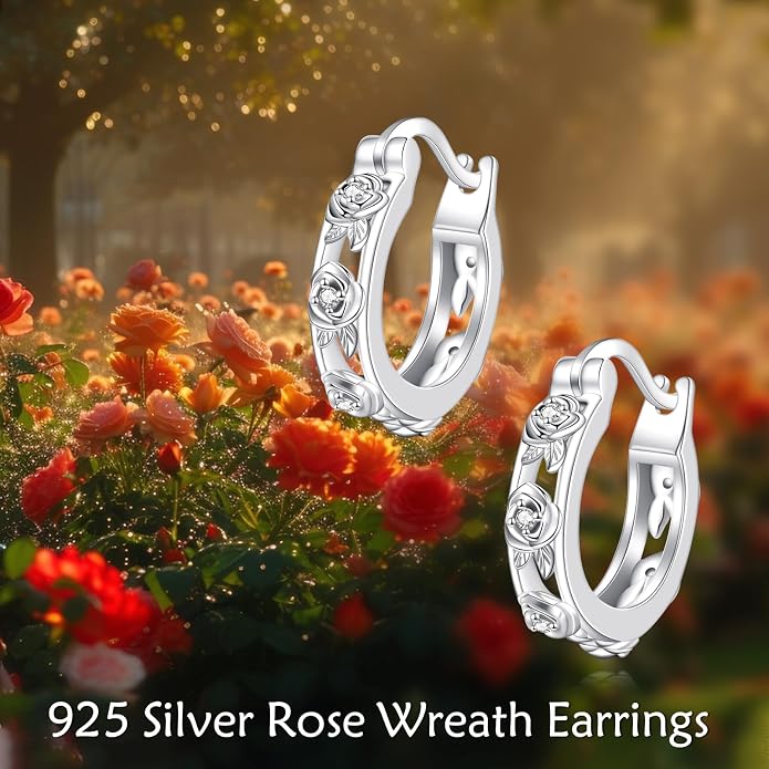 Sterling Silver Hoop Earrings Small Hoop Sun/Leaf/Triangle Huggie Earrings for Women Hypoallergenic