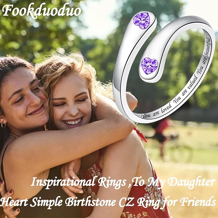 Fookduoduo 925 Sterling Silver Ring Inspirational Jewelry adjustable Wrap Open Rings for Women