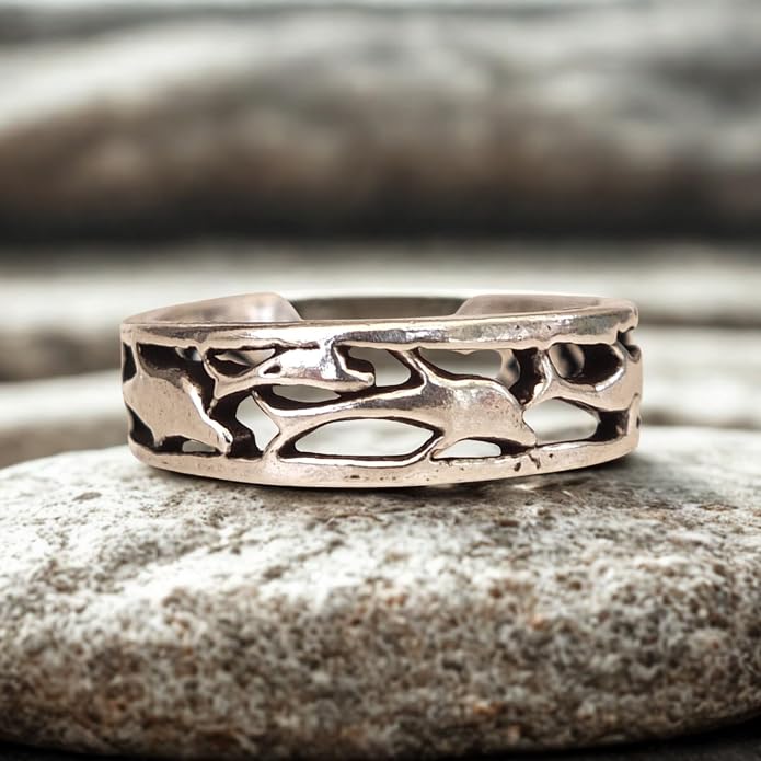 Sterling Silver Toe Ring, Handmade Adjustable Open Band, Minimalist Dainty Summer Beach Foot Jewelry for Women, Can Be Worn as Knuckle or Pinky Ring