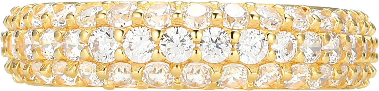 Amazon Essentials Cubic Zirconia Classic Pave Eternity Ring in Sterling Silver