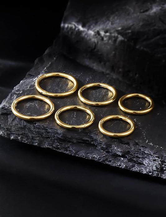 20G 18G 16G 14G 12G 10G 8G 6G 4G 2G Nose Rings Hoops 316l Surgical Steel Clicker Septum Lip Ring Tragus Helix Daith Rook Conch Snug Cartilage Lobe Earrings Hoop Piercing Jewelry For Women Men