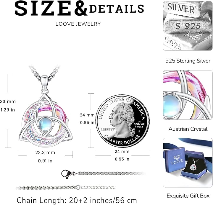 Pentagram/Celtic Knot/Witches Knot/Santa Muerte/Triple Moon Goddess/Baphomet/Hecate Necklace Sterling Silver Magic Wiccan Amulet Pagan Jewelry for Women Men