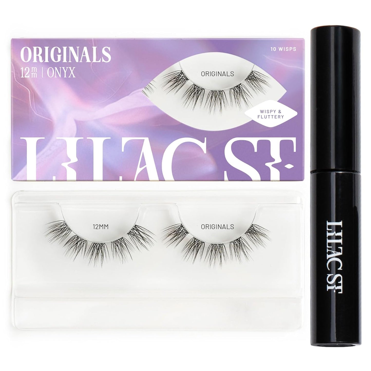 Lilac St - Original Lashes (12mm) & Eternal Bond Black Lash Glue - Soft, Natural Look - Long-Lasting, Lightweight, Reusable - Vegan & Cruelty Free