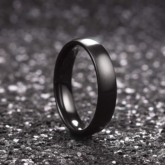 King Will Titanium Wedding Band for Men Women-Sliver/Black/Gold Plated Pure Titanium Wedding Ring, 3-9mm Widths Available Brushed Matte Design Comfort Fit Size 4-16
