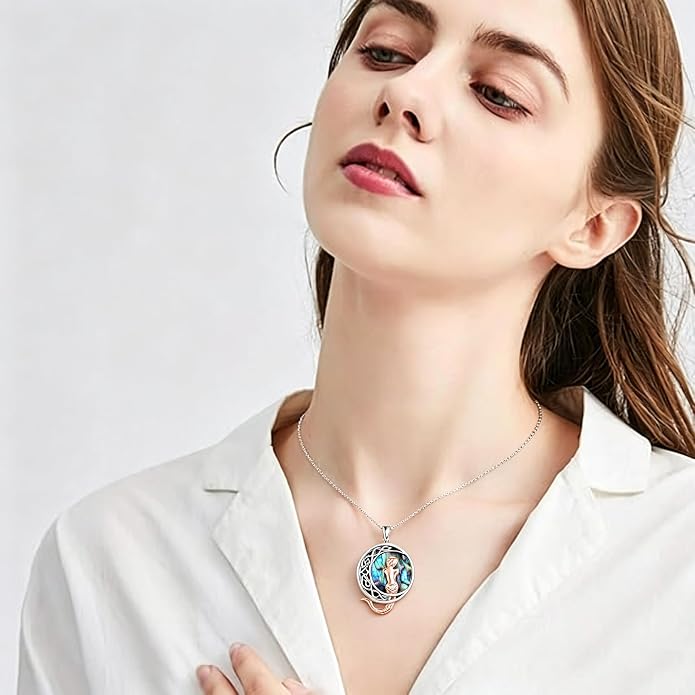 POPLYKE Mermaid Necklace 925 Sterling Silver Classic Necklace Mermaid Pendant Birthday Gifts Jewelry for Women