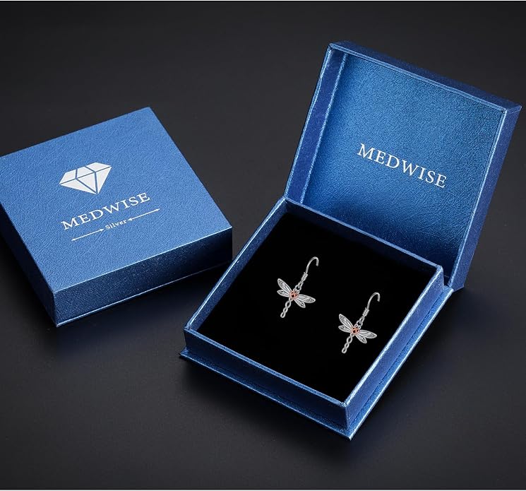 Dragonfly Leverback Hoop Hook Earrings 925 Sterling Silver Celtic Dangle Drop Earrings Dragonfly Huggie Earrings Dragonfly Jewelry Gifts for Women