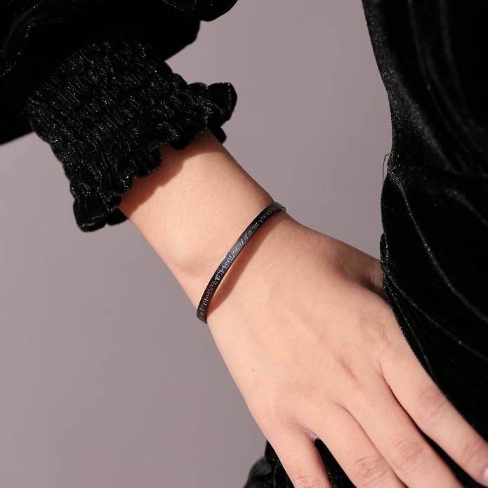 Qitian Islamic Jewelry Gifts for Women Allah Gold Bangles Bracelets Ayatul Kursi Arabic Cuff Bracelet for Women Men Islam Eid Ramadan New Year Gifts