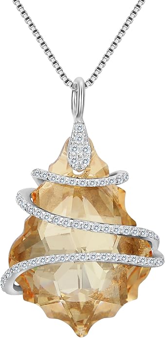 EVER FAITH 925 Sterling Silver CZ Baroque Pendant Adjustable Necklace