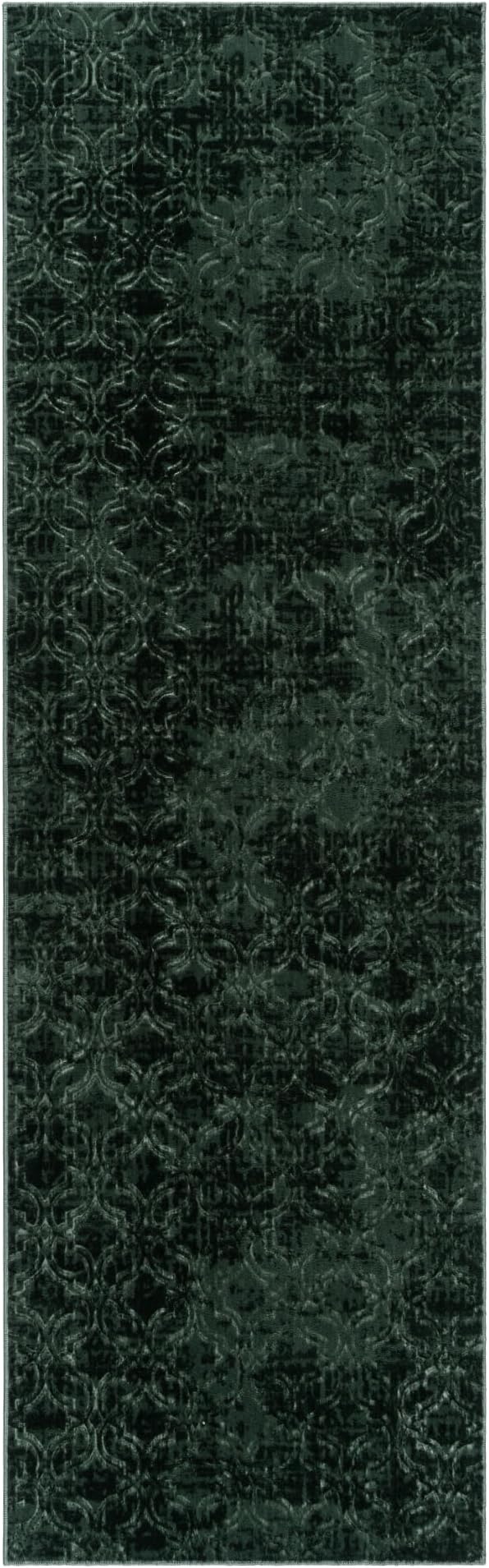 Gertmenian Indoor Transitional Runner - 2x6 Runner, Non-Shedding, Ideal for High Traffic in Living Room, Kitchen, Entryway - Geometric, Dk. Green, 26863