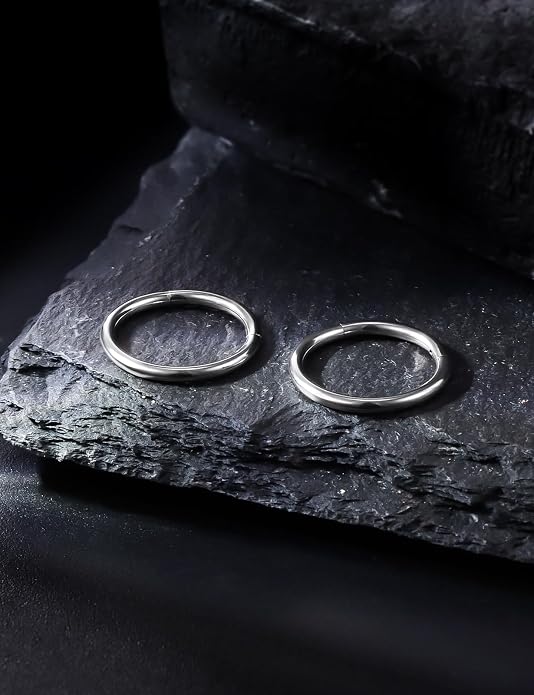 20G 18G 16G 14G 12G 10G 8G 6G 4G 2G Nose Rings Hoops Astm F136 Titanium Clicker Septum Lip Ring Tragus Helix Daith Rook Conch Snug Cartilage Lobe Earrings Hoop Piercing Jewelry For Women Men