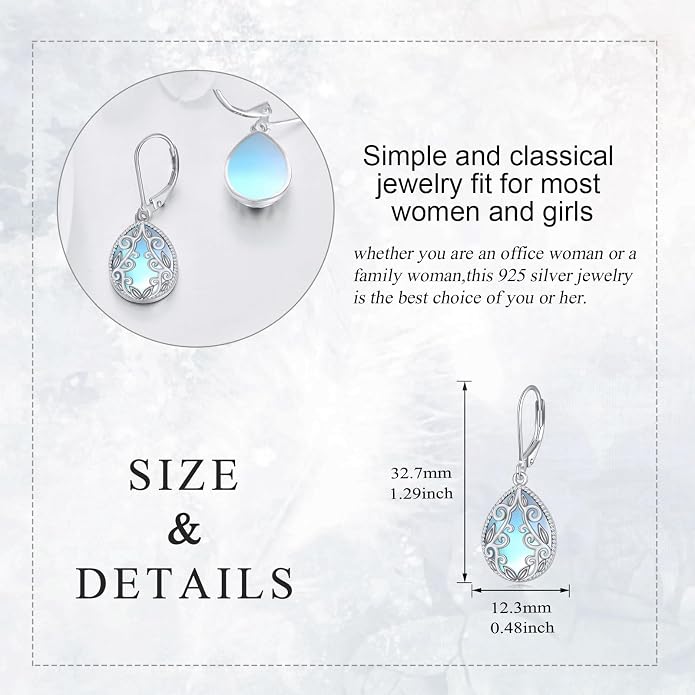 Teardrop Earrings Sterling Silver Filigree Irish Celtic Teardrop Drop Earrings Jewelry Gifts For Women