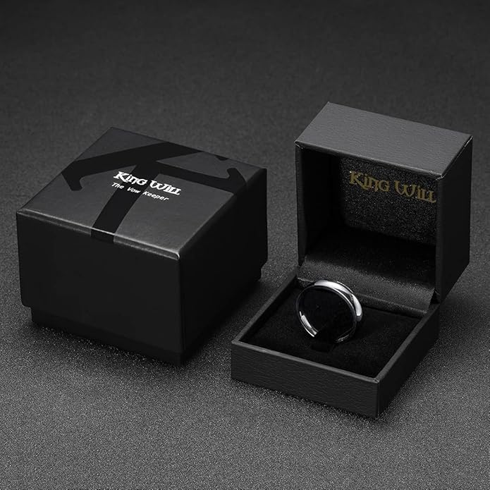 King Will Tungsten Carbide Wedding Band for Men Women Promise Rings for Couples Domed High Polish