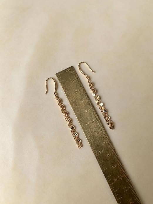 Long Chain Dangle Earrings Dainty Tassel Drop Linear Earrings Hypoallergenic Jewelry