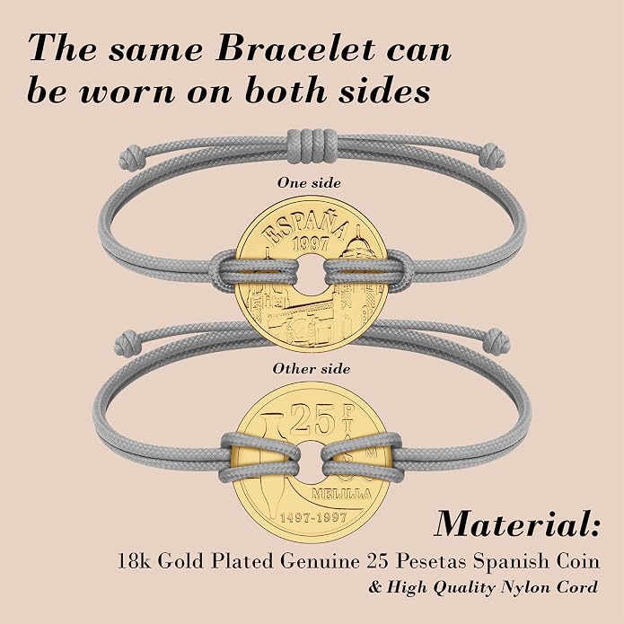 HOBBY OF KINGS Good Luck Coin Bracelet | 18k Gold Plated Wristband | Handmade Jewelry for Collectors and History Lovers