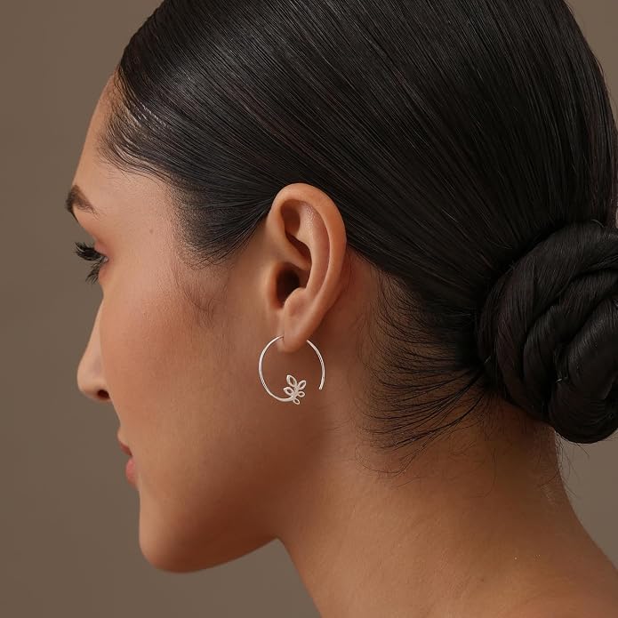 LeCalla 925 Sterling Silver Threader Earrings for Women | Handmade Wire Boho Hoops & Drop Earrings in Spiral, Heart, Bar Designs | Lightweight Pull Through Earring Jewelry Gift for Birthday, Anniversary