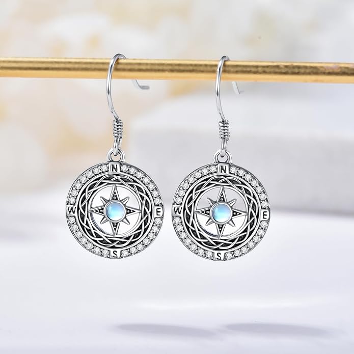 Celtic Knot Earrings 925 Sterling Silver Abalone Drop Dangle Celtic Earrings Gifts for Women