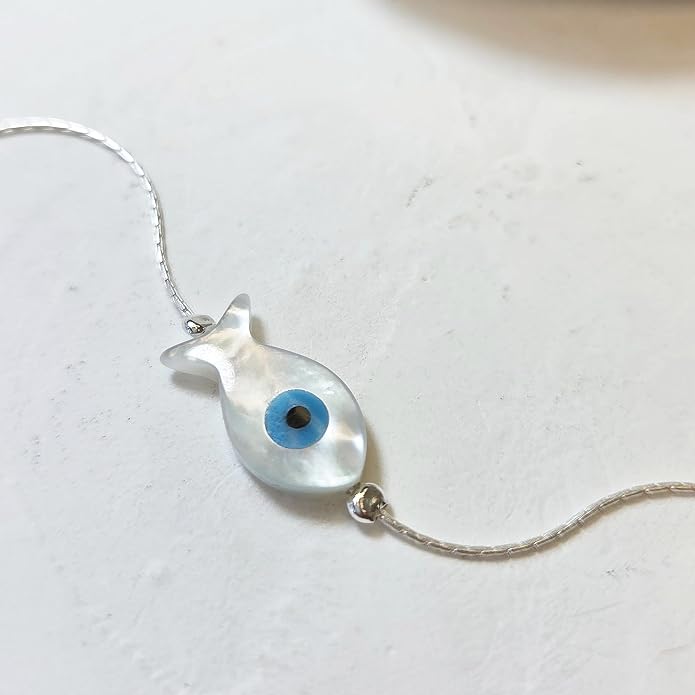 Minimalist Evil Eye Charm Bracelet – Handmade Delicate Good Luck Jewelry for Women – Adjustable 6.5” + 1” Extender