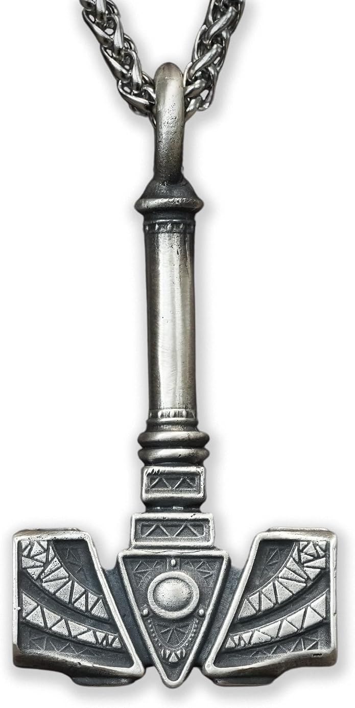 Baldur Jewelry - Thors Hammer Necklace Pendant Mjölnir - Viking Norse Thor Hammer Pendant Viking Jewelry - Thor Necklace - Thor Gifts for Men - Viking Necklace for Men