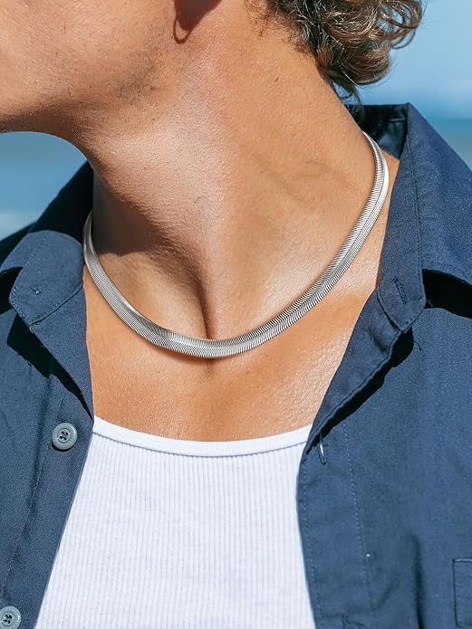 U7 Cuban Link Chain for Men Women Stainless Steel Curb Necklace, 7/9/12/15 MM Chunky Chain Silver/Gold/Black Mens Hip Hop Jewelry 18''-30''