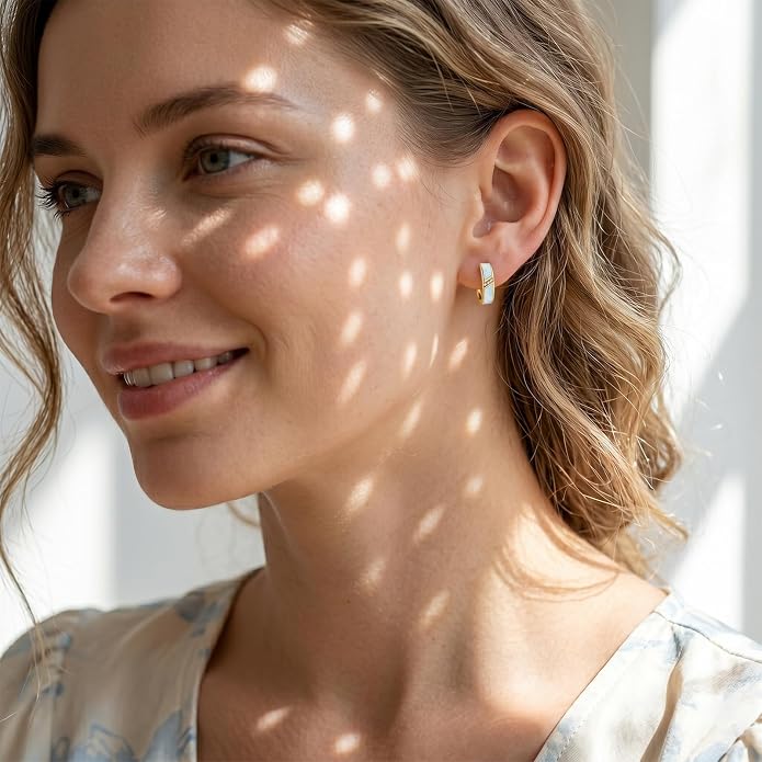 Gold Dainty Hoop Earrings for Women Hypoallergenic Lightweight 14K Gold Huggie Earrings Jewelry Valentines Day Gifts for Wife Girlfriend Her