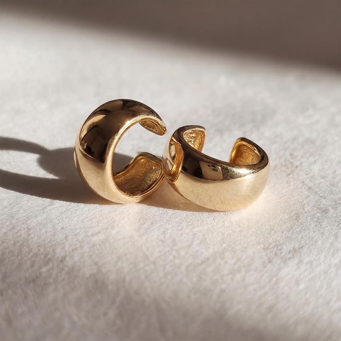 MYEARS Women Ear Cuff Earring Gold Non Pierced Ear Cartilage Clip on Wrap Hoop 14K Gold Filled Tiny Boho Beach Simple Minimalist Delicate Handmade Hypoallergenic Jewelry Gift-Sold as Single/Pair