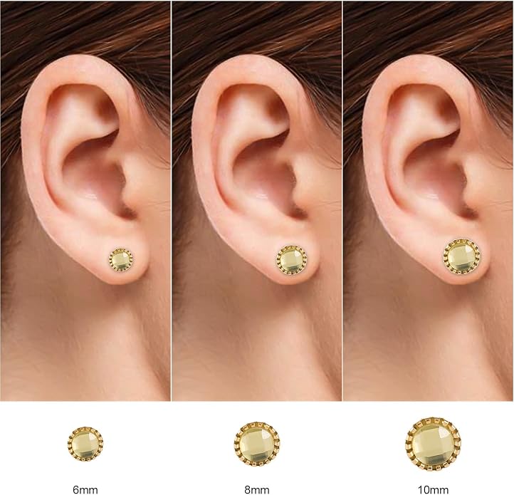 11 Pairs Crystal Rhinestone Stud Earrings Stainless Steel Multicolor Stud Earrings Set for Women