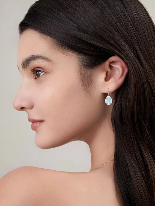 Midari Heart Dangle Earrings 925 Sterling Silver Leverback Drop Earrings Teacher Music Art Jewelry Gifts for Women Students Apple/Guitar/Palette/Note Design