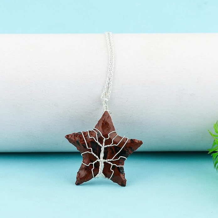 Silver Plated Wire Wrapped Pendant Necklace, Sea Glass Stones, Handmade Jewelry, Healing Crystals, Hammered Pendant, Birthday Gift for Women, Adjustable Chain 16+2inch