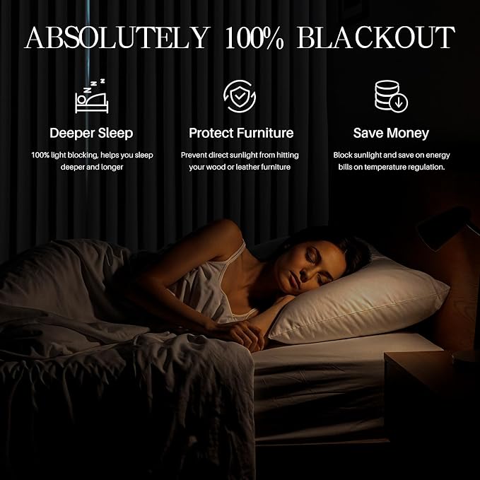 Pinch Pleated Curtains 100% Blackout Linen Curtains 63 Inches Long for Bedroom Living Room, White Memory Trained Thermal Insulated Room Darkening Window Pleat Drapes with Hooks, 2 Panels, 40"Wx63"L