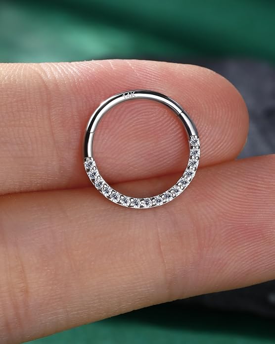 COCHARM 14K Solid Gold 18g/16g Nose Rings 16G Septum Rings Yellow Gold Tragus Helix Cartilage Conch Earring Hoops 18 Gauge Piercing Hoop