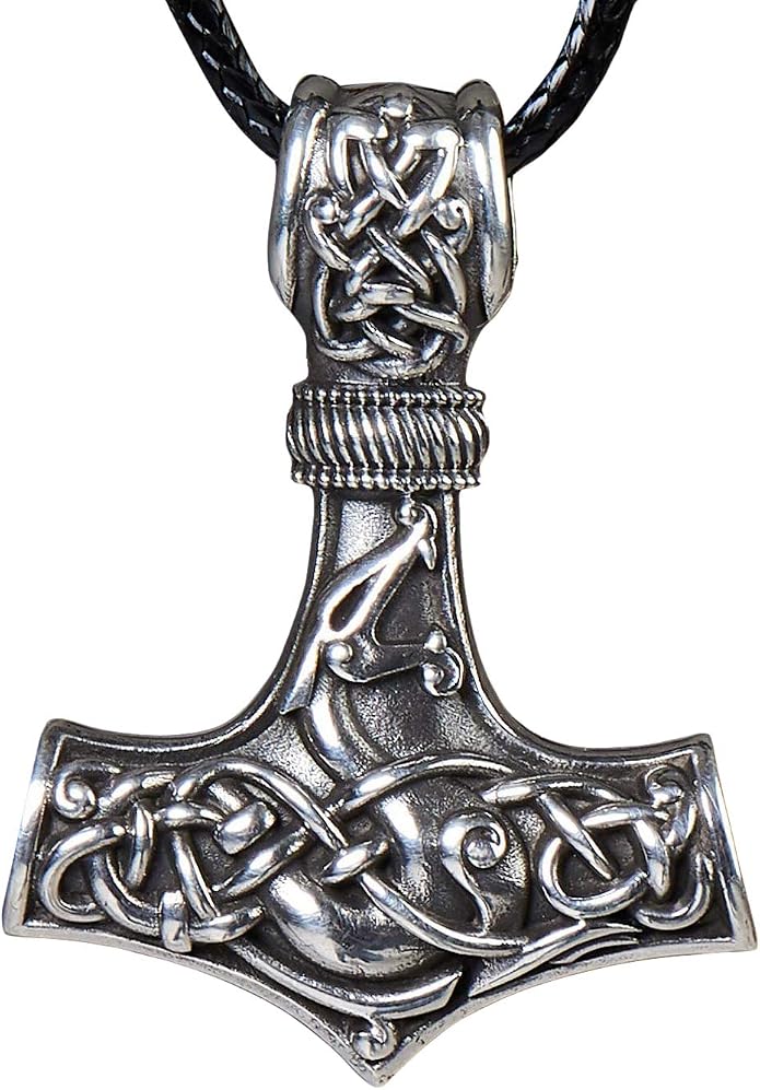 Baldur Jewelry - Thors Hammer Necklace Pendant Mjölnir - Viking Norse Thor Hammer Pendant Viking Jewelry - Thor Necklace - Thor Gifts for Men - Viking Necklace for Men