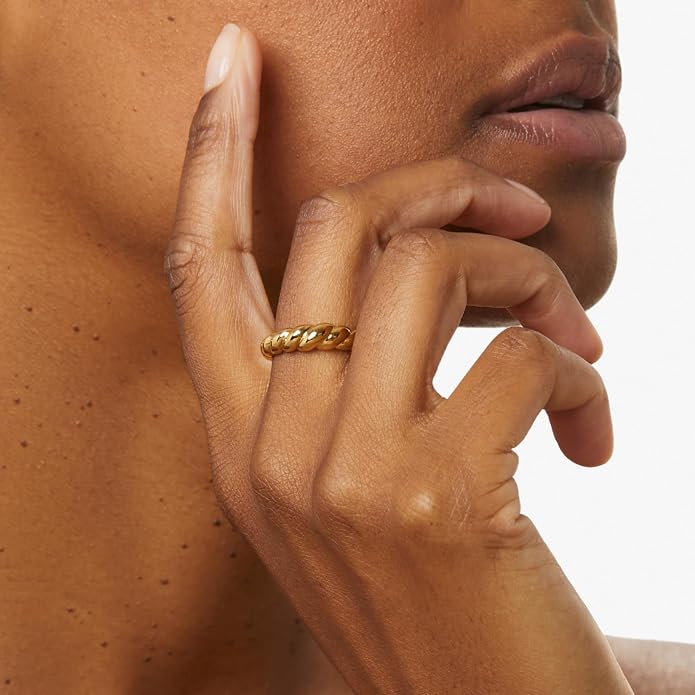 Ana Luisa Gold Rings for Women - 14K Gold Plated Rings for Women Non Tarnish - Trendy Stacking Ring for Daily Wear - Twisted, Heart, Eternity Ring Styles - Hypoallergenic & Water-Resistant Jewelry
