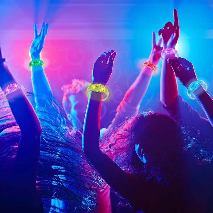 20 Pcs LED Glow Bracelets Sound Activated LED Bracelets Light Up Bracelet Music Control Color Changeable Party Favors for Rave, Concerts,Wedding,Birthday,Carnival,Valentine's Day