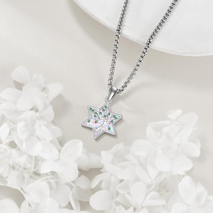 ONEFINITY Tree of Life Necklace 925 Sterling Silver Abalone Shell Celtic Knot Pendant Necklace for Women Jewelry